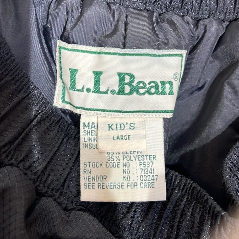 L.L. Bean youth black ski pants, size large, in good condition - Picture 3 of 5